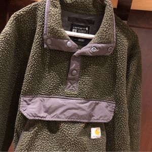 Carharrt winter jacket relaxed fit Sherpa style half button up w double pockets